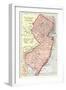 Vintage Map of New Jersey-null-Framed Art Print