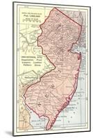 Vintage Map of New Jersey-null-Mounted Art Print