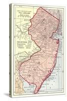 Vintage Map of New Jersey-null-Stretched Canvas