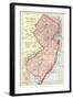 Vintage Map of New Jersey-null-Framed Art Print