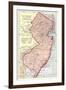 Vintage Map of New Jersey-null-Framed Art Print