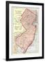 Vintage Map of New Jersey-null-Framed Art Print