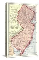 Vintage Map of New Jersey-null-Stretched Canvas