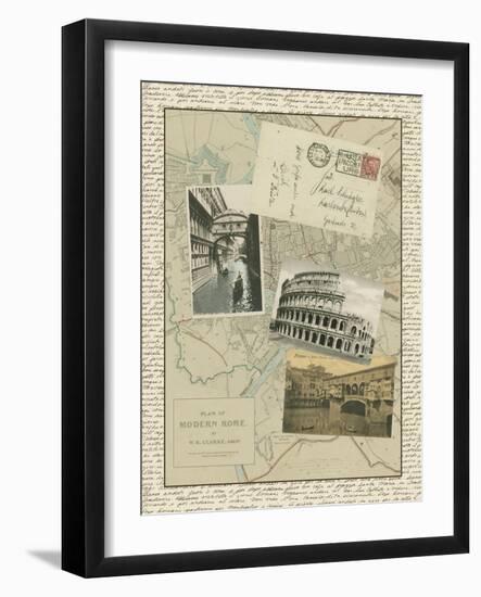 Vintage Map of Rome-Vision Studio-Framed Art Print