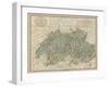 Vintage Map of Switzerland-John Cary-Framed Art Print