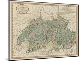 Vintage Map of Switzerland-John Cary-Mounted Art Print