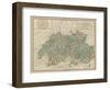 Vintage Map of Switzerland-John Cary-Framed Art Print