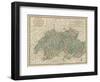 Vintage Map of Switzerland-John Cary-Framed Art Print