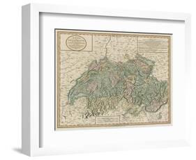 Vintage Map of Switzerland-John Cary-Framed Art Print