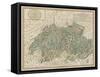 Vintage Map of Switzerland-John Cary-Framed Stretched Canvas