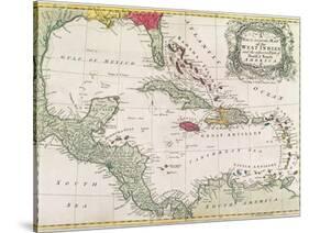 Vintage Map of the West Indies-American-Stretched Canvas