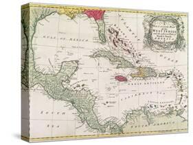 Vintage Map of the West Indies-American-Stretched Canvas