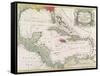 Vintage Map of the West Indies-American-Framed Stretched Canvas