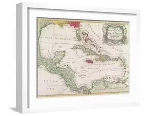 Vintage Map of the West Indies-American-Framed Giclee Print