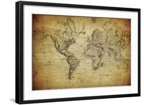 Vintage Map of the World, 1814-javarman-Framed Art Print