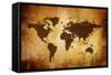 Vintage Map-Kuzma-Framed Stretched Canvas