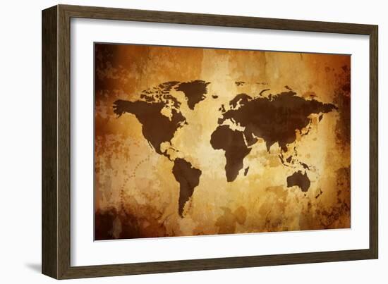 Vintage Map-Kuzma-Framed Art Print