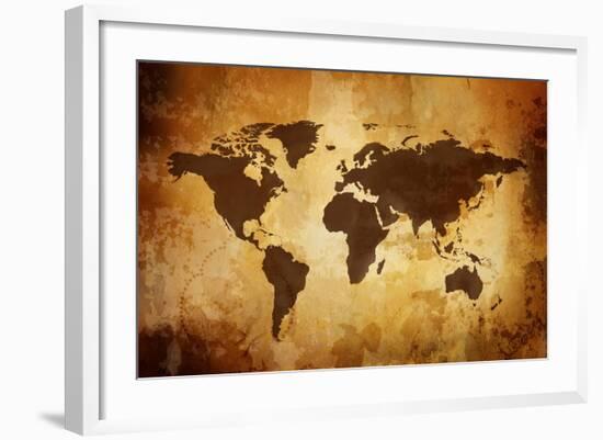 Vintage Map-Kuzma-Framed Art Print