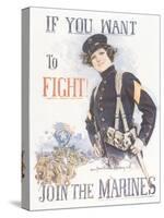 Vintage Marines Recruitment Poster-null-Stretched Canvas