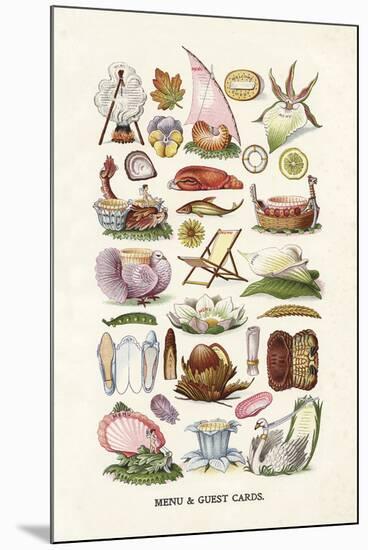 Vintage Menu Cards-The Vintage Collection-Mounted Giclee Print