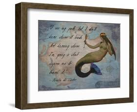 Vintage Mermaid I See my Path Quote-sylvia pimental-Framed Art Print