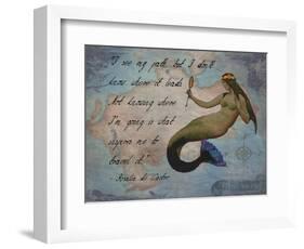 Vintage Mermaid I See my Path Quote-sylvia pimental-Framed Art Print