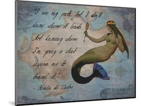 Vintage Mermaid I See my Path Quote-sylvia pimental-Mounted Art Print