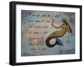 Vintage Mermaid I See my Path Quote-sylvia pimental-Framed Art Print