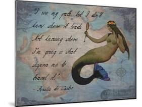Vintage Mermaid I See my Path Quote-sylvia pimental-Mounted Art Print
