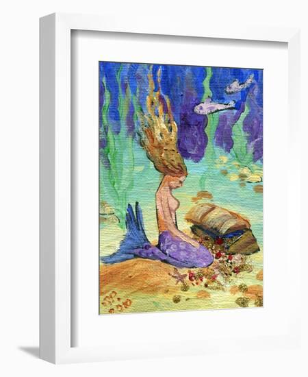 Vintage Mermaid-sylvia pimental-Framed Art Print