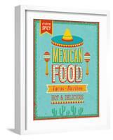 Vintage Mexican Food Poster-avean-Framed Art Print