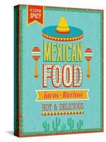 Vintage Mexican Food Poster-avean-Stretched Canvas