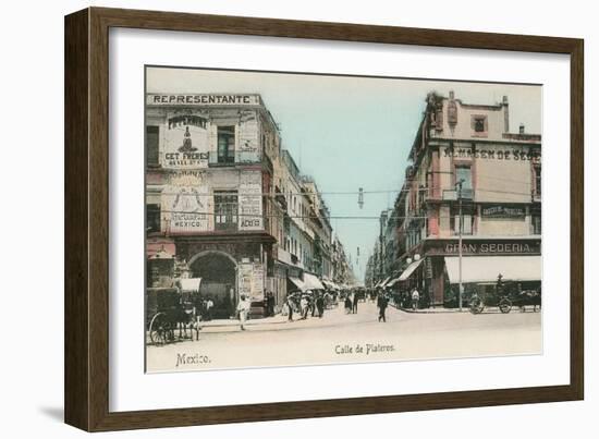 Vintage Mexico City Street Scene-null-Framed Art Print