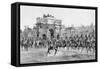 Vintage Military Print of Napoleon I Reviewing His Troops, Paris, France-Stocktrek Images-Framed Stretched Canvas