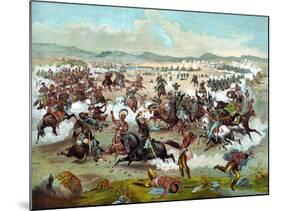 Vintage Military Print of the Battle of Little Bighorn-Stocktrek Images-Mounted Photographic Print