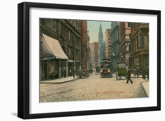 Vintage Milk Street Scene, Boston-null-Framed Art Print