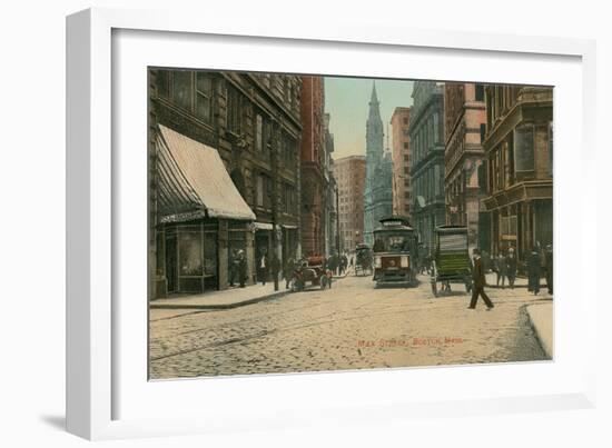 Vintage Milk Street Scene, Boston-null-Framed Art Print