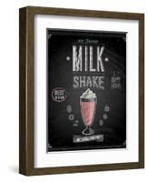 Vintage Milkshake Poster - Chalkboard-avean-Framed Art Print