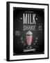 Vintage Milkshake Poster - Chalkboard-avean-Framed Art Print
