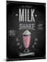 Vintage Milkshake Poster - Chalkboard-avean-Mounted Art Print
