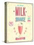 Vintage Milkshake Poster-avean-Stretched Canvas