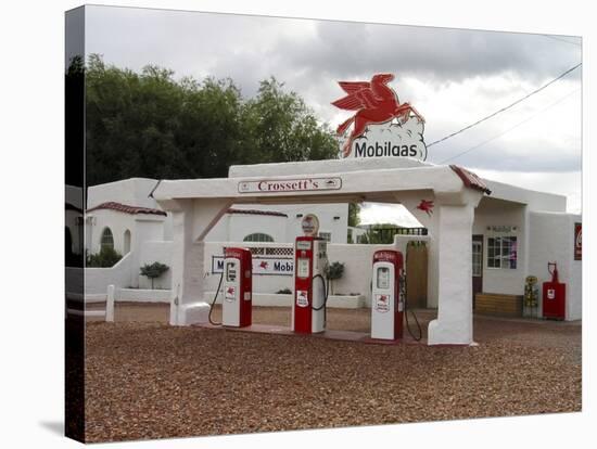 Vintage Mobil Gas Station, Ellensburg, Washington, USA-Nancy & Steve Ross-Stretched Canvas