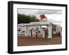 Vintage Mobil Gas Station, Ellensburg, Washington, USA-Nancy & Steve Ross-Framed Premium Photographic Print