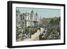 Vintage Monte Carlo Scene-null-Framed Art Print