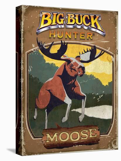 Vintage Moose Poster-Anthony Salinas-Stretched Canvas
