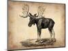 Vintage Moose-NaxArt-Mounted Art Print