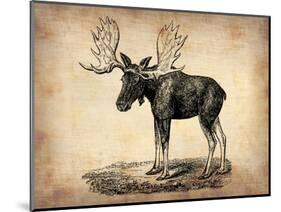 Vintage Moose-NaxArt-Mounted Art Print