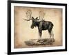 Vintage Moose-NaxArt-Framed Art Print