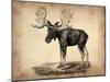 Vintage Moose-NaxArt-Mounted Art Print