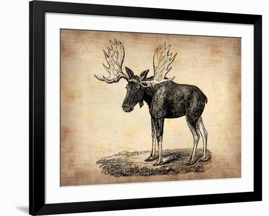 Vintage Moose-NaxArt-Framed Art Print